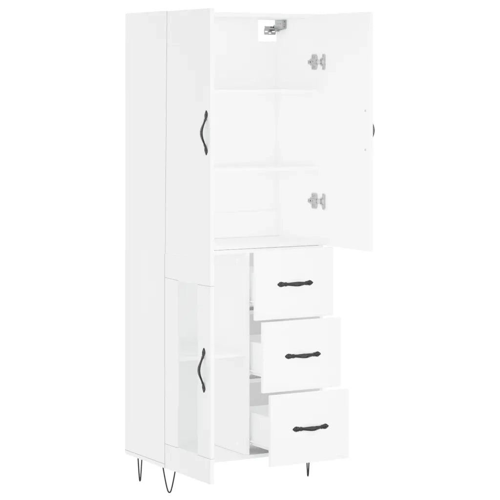Credenza Bianca 69,5x34x180 cm in Legno Multistrato 3198097
