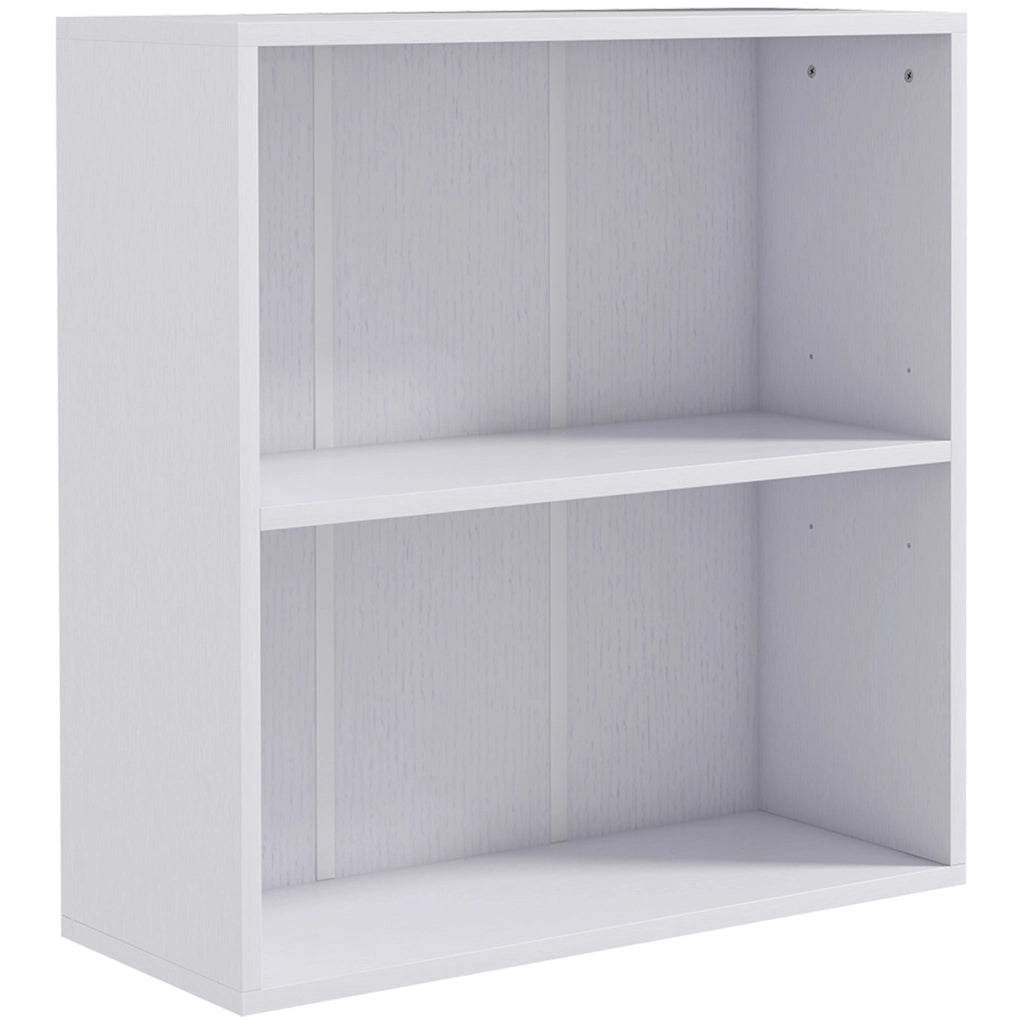 Libreria scaffale con 2 scomparti e ripiano regolabile ¨C zephmum ¨C bianco 60x24x63 cm