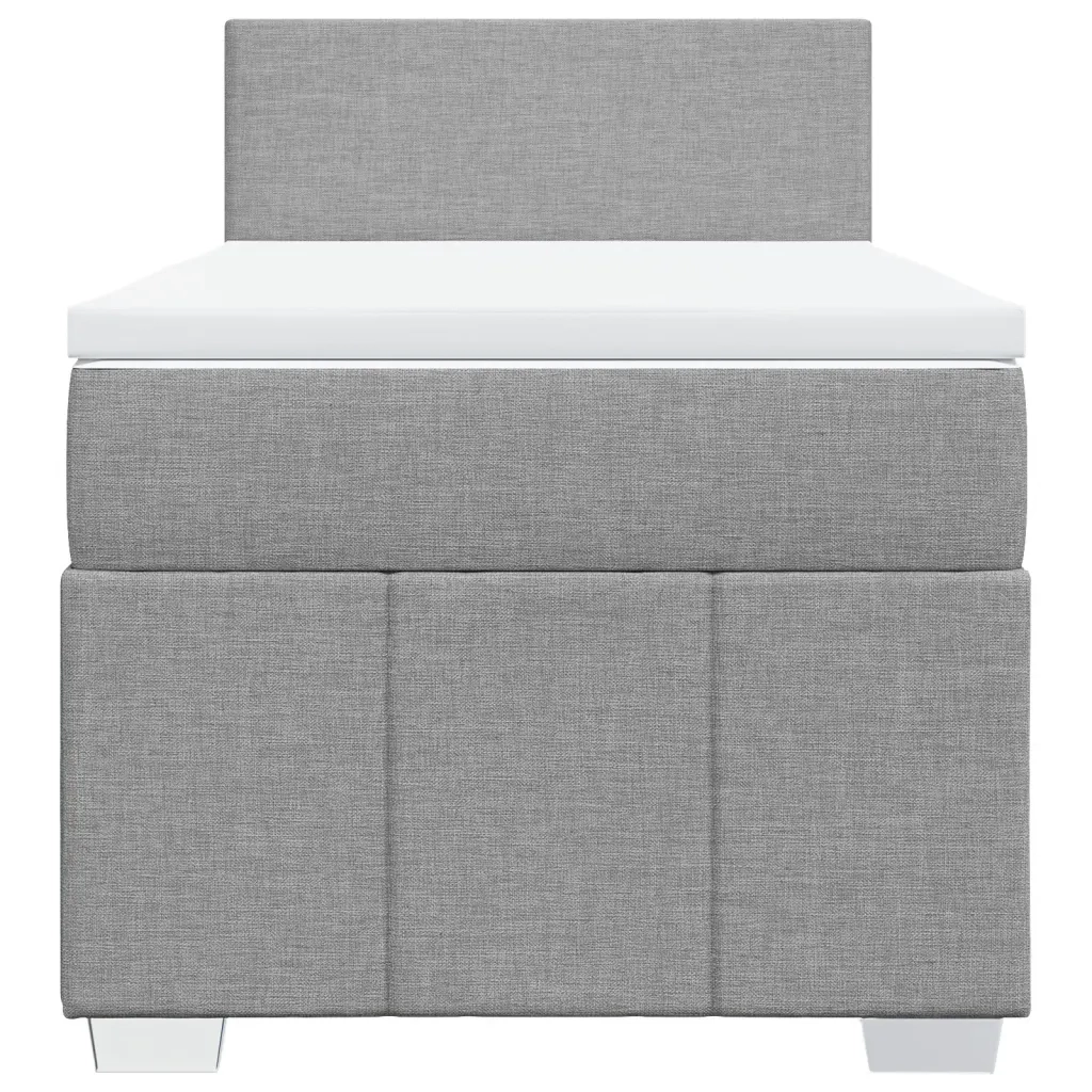 Giroletto a Molle con Materasso Grigio Chiaro100x200 cm Tessuto
