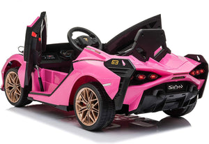 Macchina Elettrica per Bambini Licenza Ufficiale Lamborghini Sian 10,8V 5,4Ah Rosa
