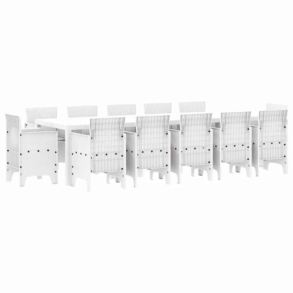 Set da Pranzo per Giardino 13 pcs Bianco e Grigio chiaro 3378624