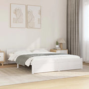 Giroletto-Struttura Letto Bianco in Legno Massello 160x200 cm 580636