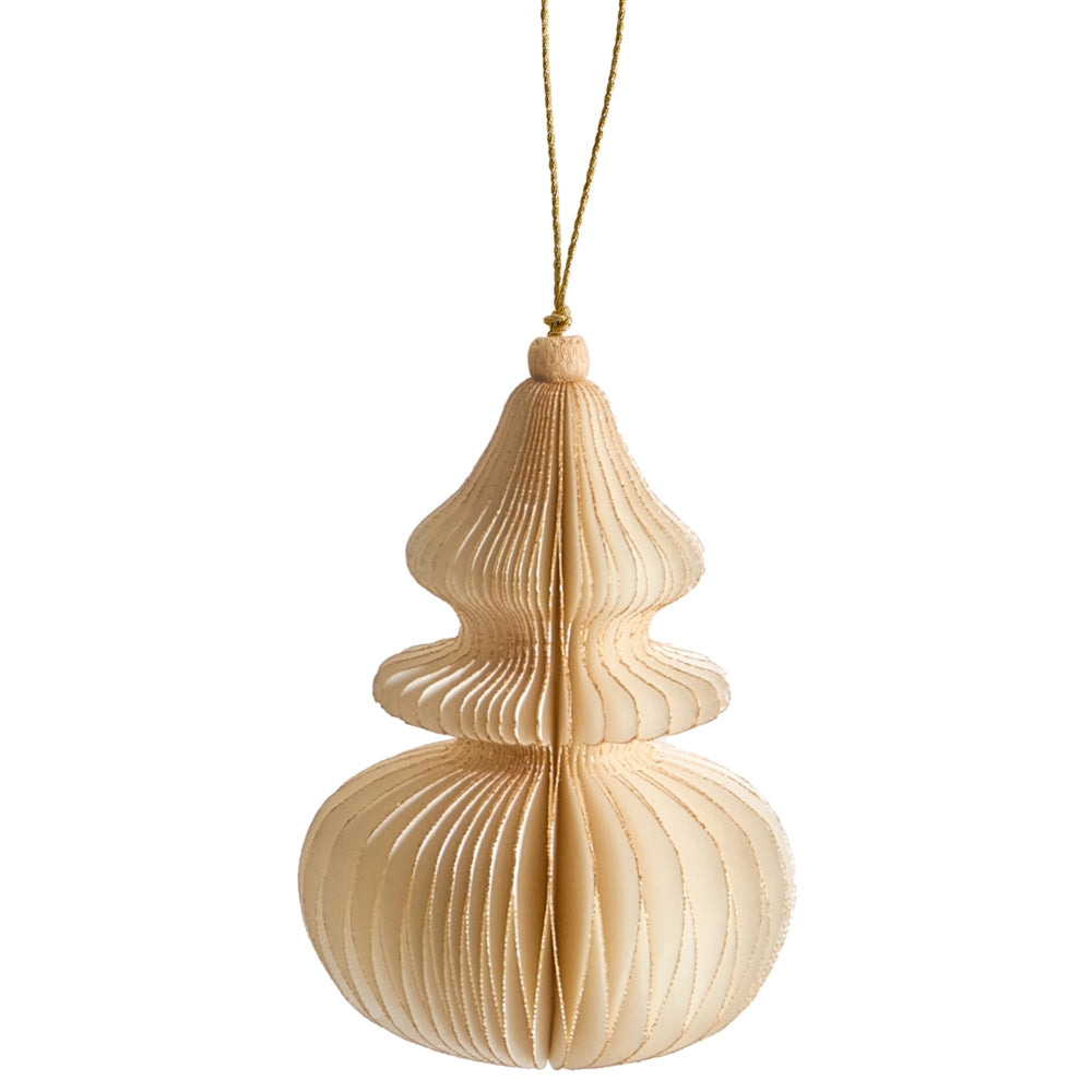 Set di 20 palline di Natale beige in carta a nido d'ape Ornamenti da appendere Decorazioni 3D per Natale