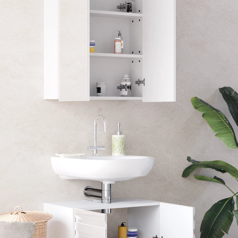 Vicco Set mobili bagno Bianco lucido 2 parti