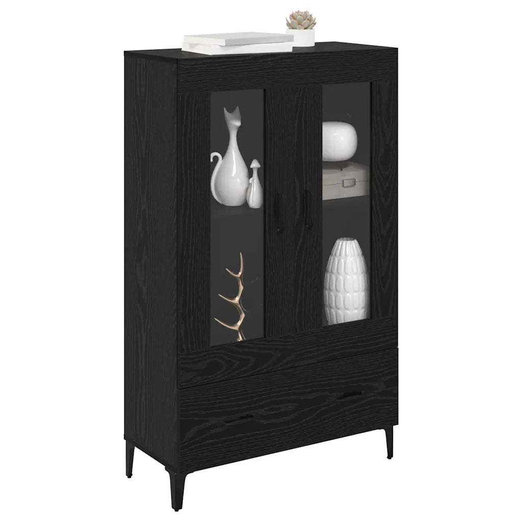 Credenza con Cassetto-Buffet-Armadio da cucina Rovere Nero 70 x 31 x 115 cm 368181