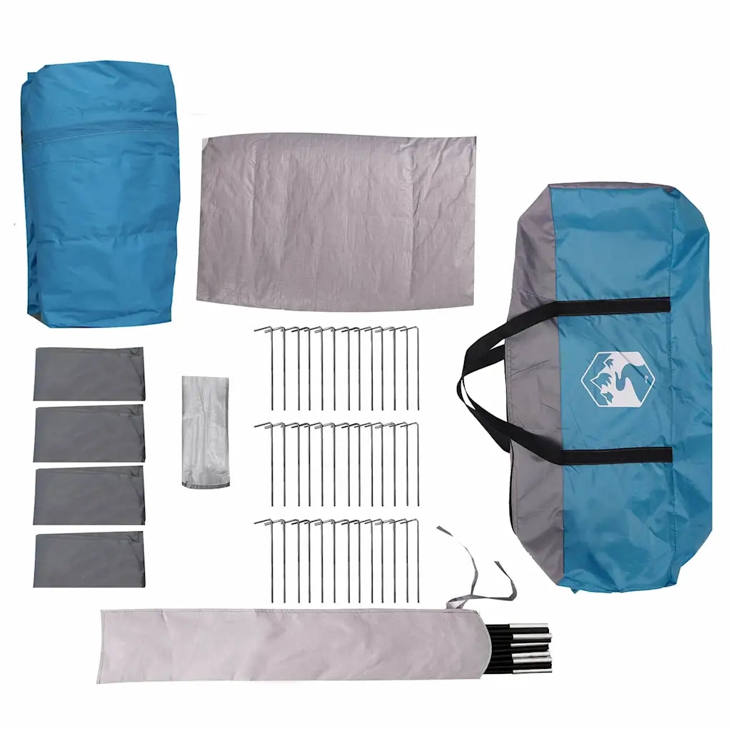 Tenda per Famiglia 20 Persone Blu e Grigio 745 x 700 x 217 cm 42004078