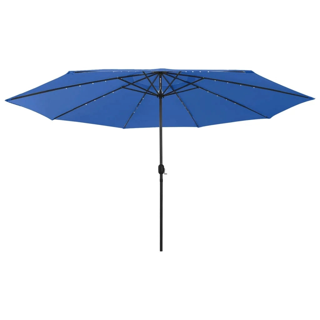 Ombrellone da esterno con LED e palo in metallo 400 cm blu 02_0008180