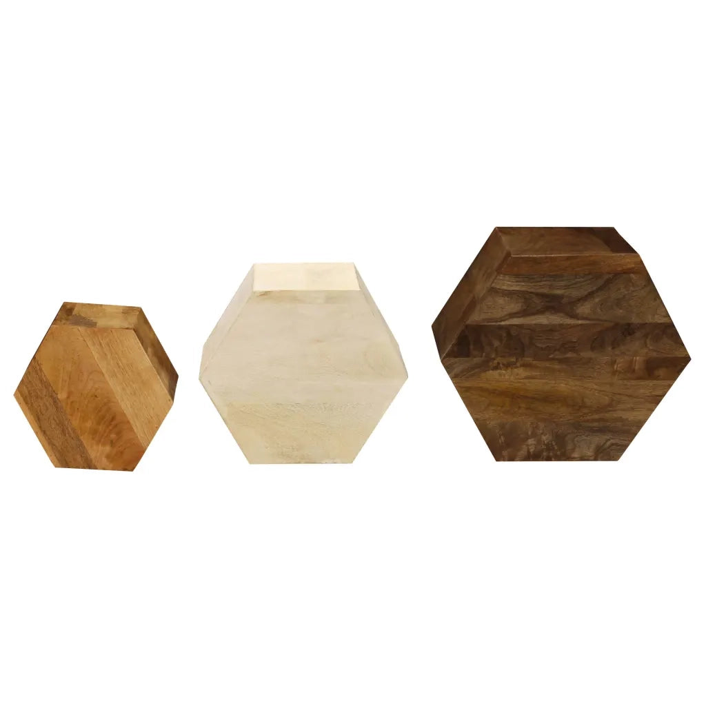 Set Tavolini da Salotto 3 pz in Legno Massello di Mango 246321