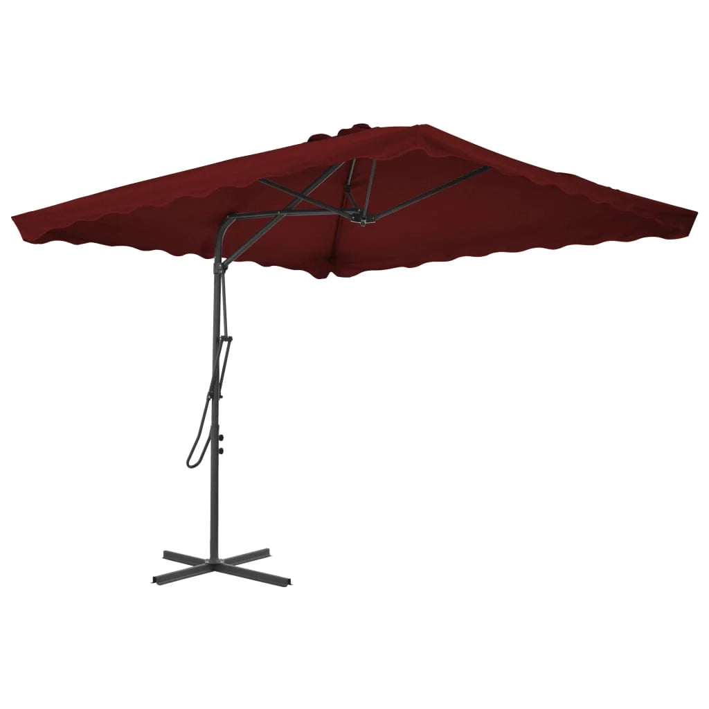 Ombrellone da esterno con palo in acciaio 250 x 250 x 230 cm bordeaux 02_0008204