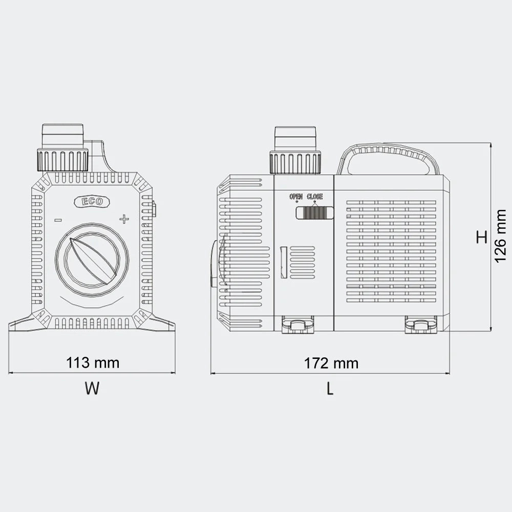 Pompa per acqua da laghetto Eco 4500l/h 30 Watt per filtraggio e filtrazione di corsi d'acqua (4216023/2)