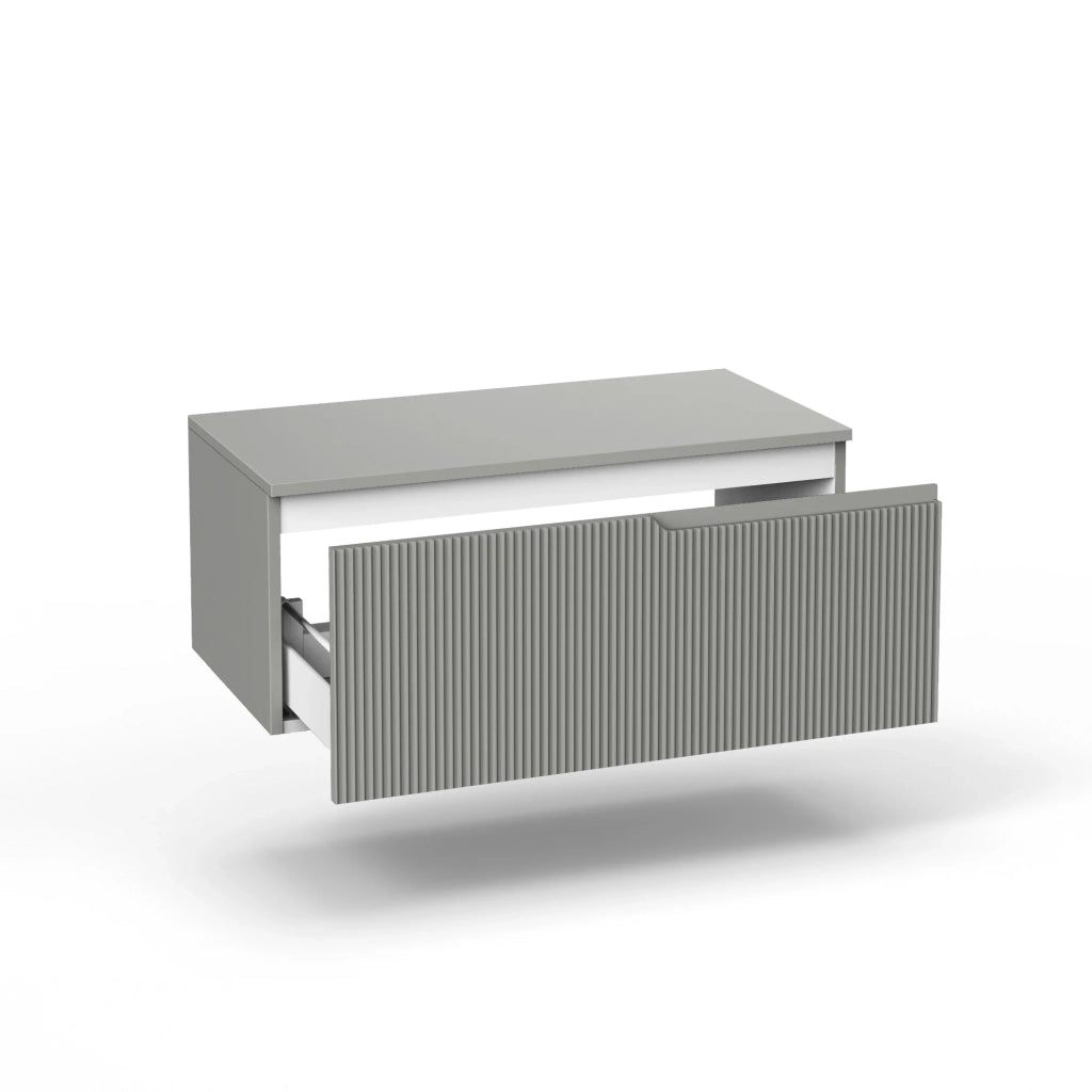 Base con top 1 cestone VENERE grigio opaco_100x45x37