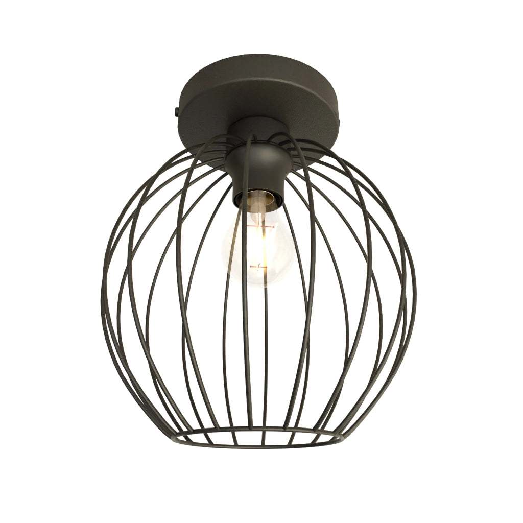 Plafoniera Minimal Industrial Geb 1 Luce Nera