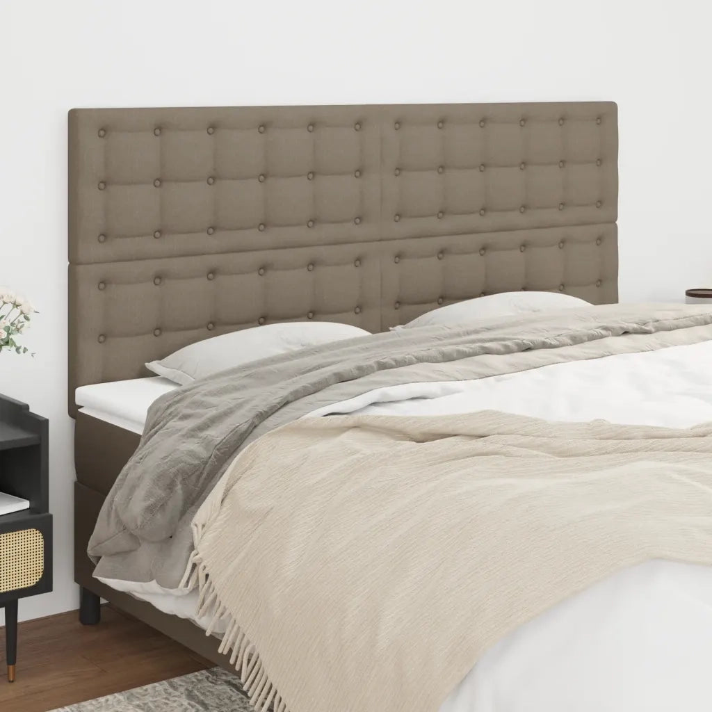 Testiera per letto Tortora 200x5x118/128 cm Tessuto