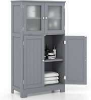 Colonna da bagno con 2 armadio a porta, mobile da bagno con 1 ripiano regolabile, armadio per soggiorno, WC, camera da letto, cucina, 60 x 30 x 109 cm (grigio)