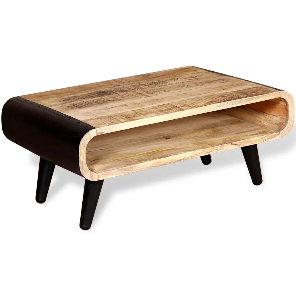 Tavolino da CaffÃ¨ in Legno Grezzo di Mango 90x55x39 cm cod mxl 60551