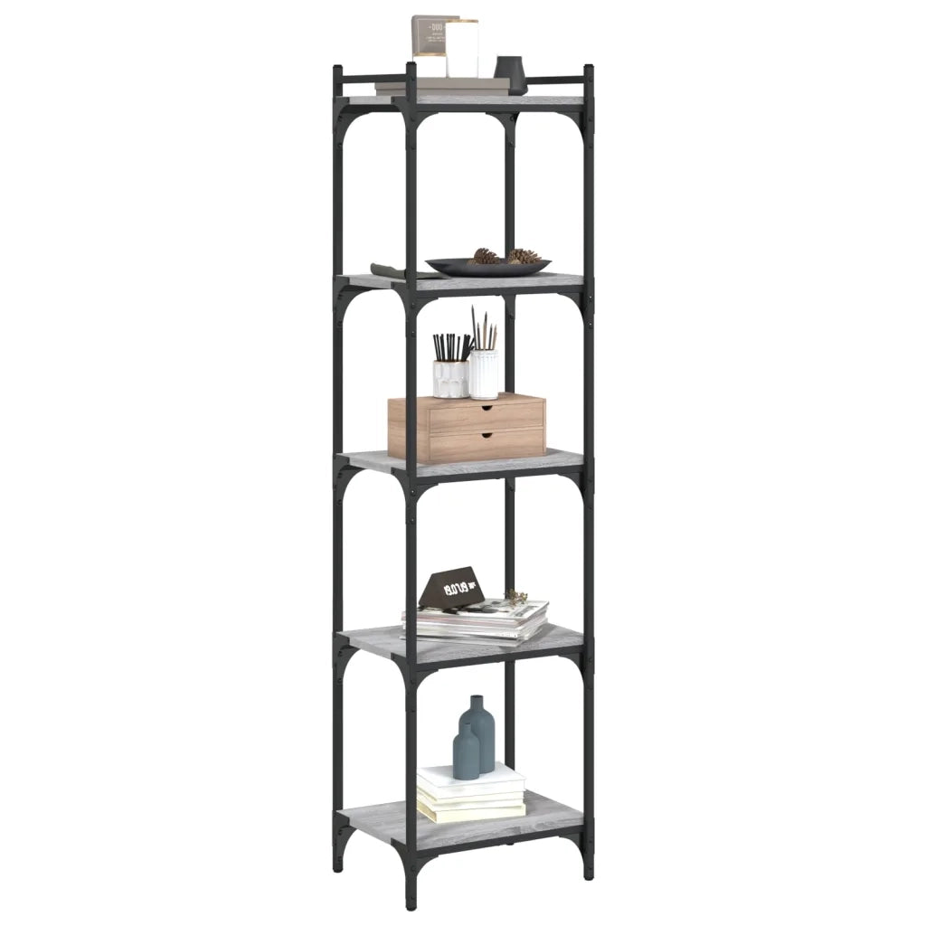 Libreria 5 Ripiani Grigio Sonoma 40x30x154cm Legno Multistrato 837640