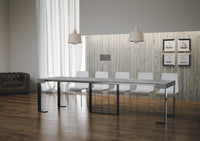 Consolle Allungabile 90-300x40x77 cm in Nobilitato Grigio