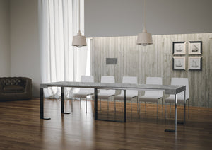 Consolle Allungabile 90-300x40x77 cm in Nobilitato Grigio