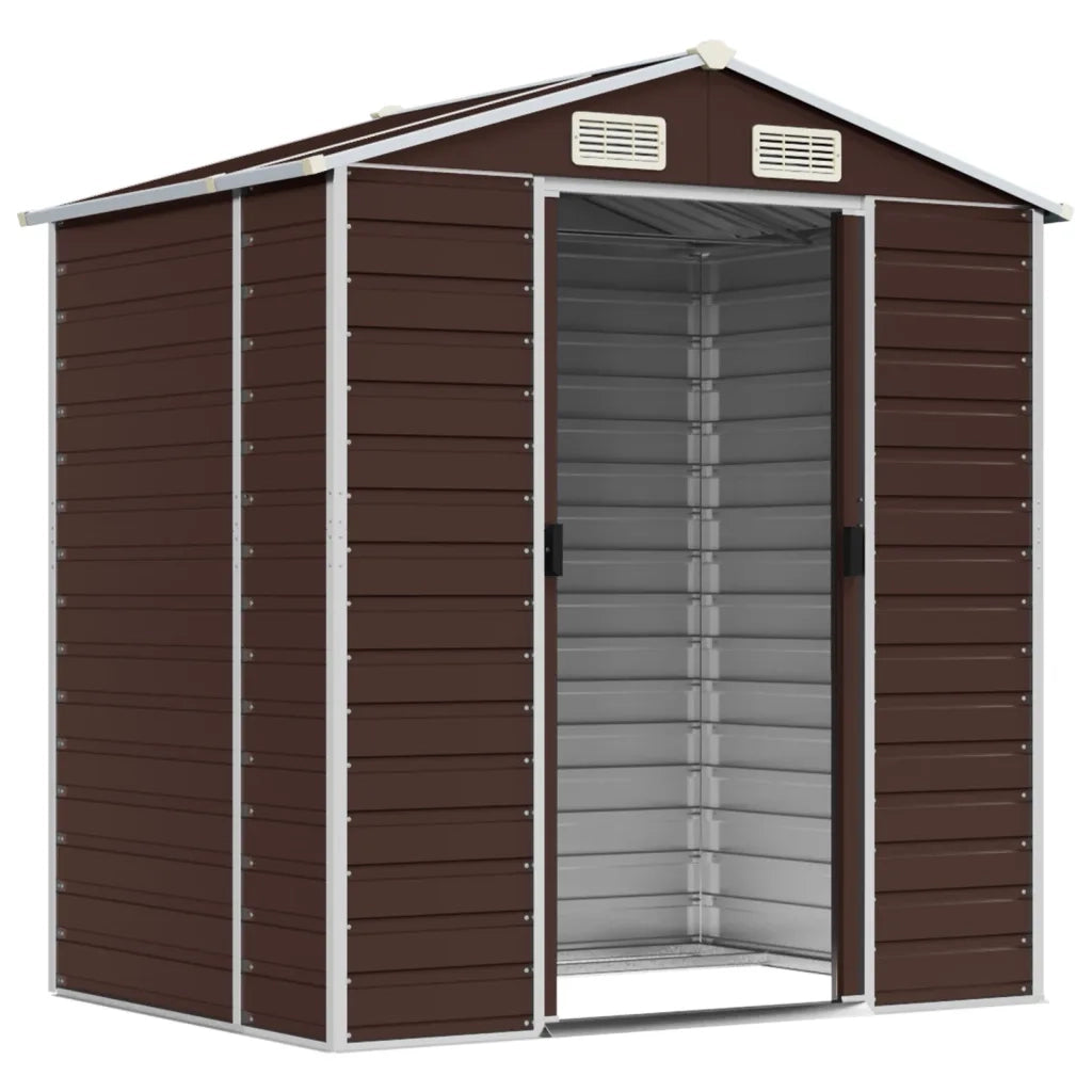 Capanno da Giardino Marrone 191x130x198 cm in Acciaio Zincato 3188264