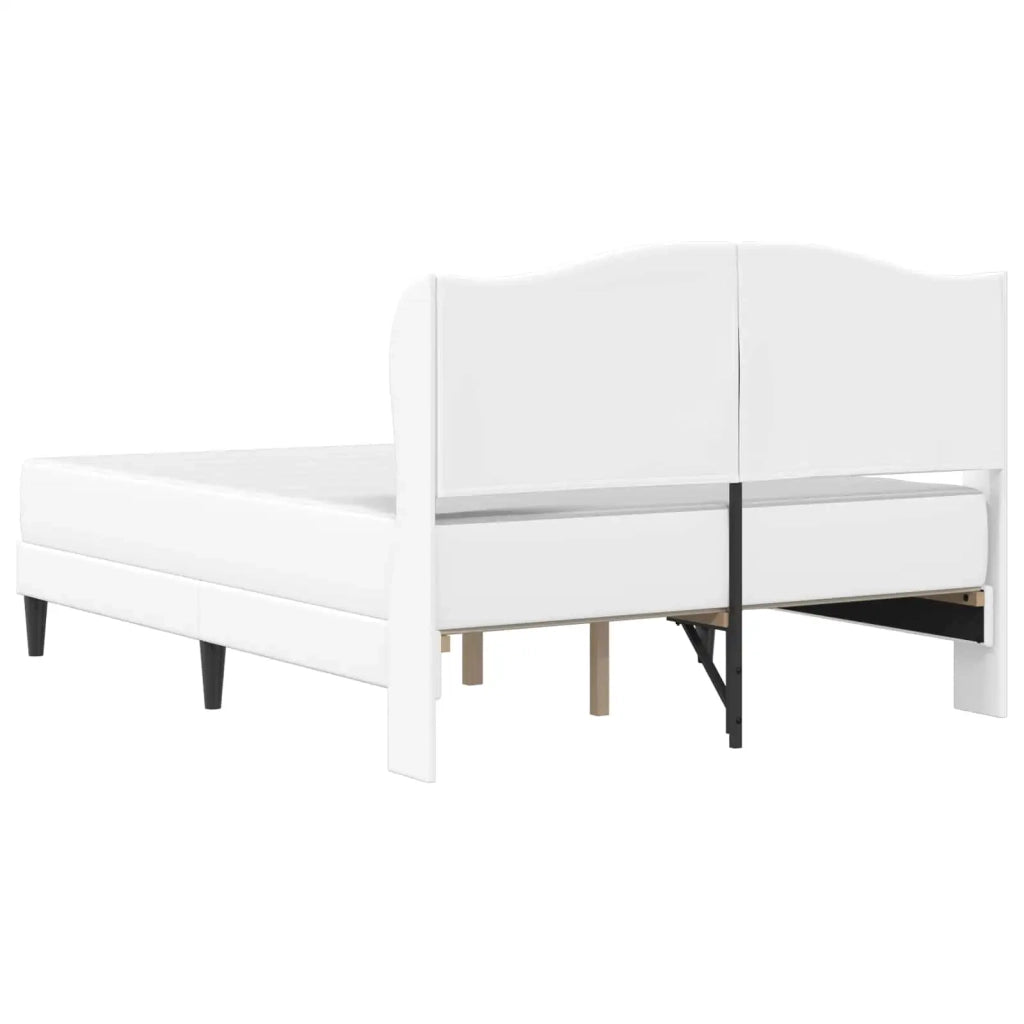 Struttura del letto con testiera Bianco 140 x 190 cm Similpelle