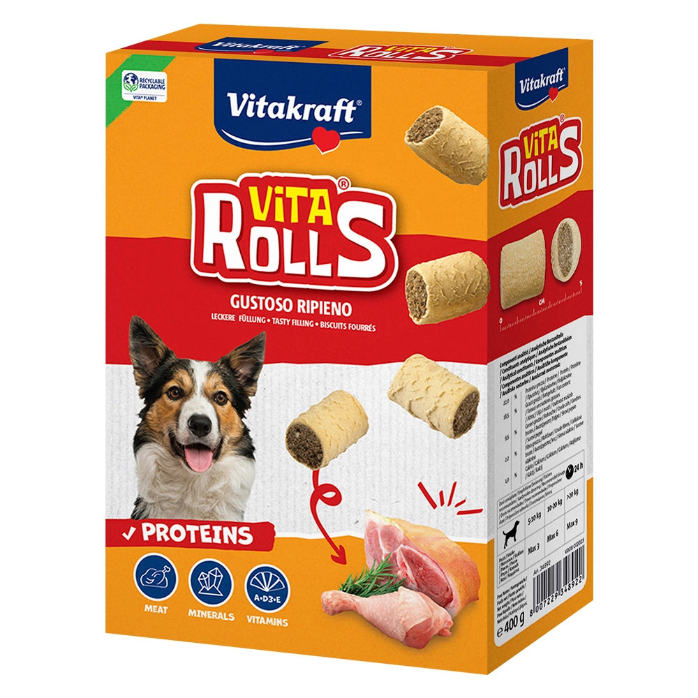BISCOTTI PER CANE 'vita rolls' alla carne - cf. 400 gr.  - VITAKRAFT