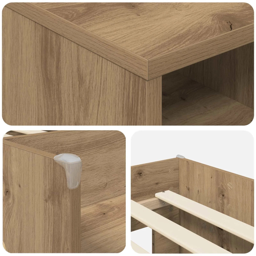 Struttura Letto Loft con Mobile 3 pz Rovere Artigianale 3423421