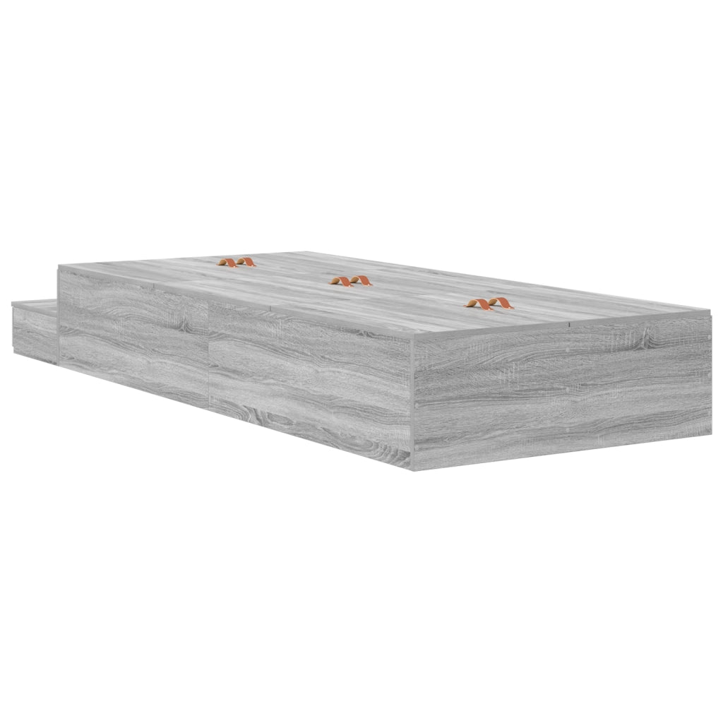 Struttura Letto con Contenitore Grigio Sonoma 90x190 cm