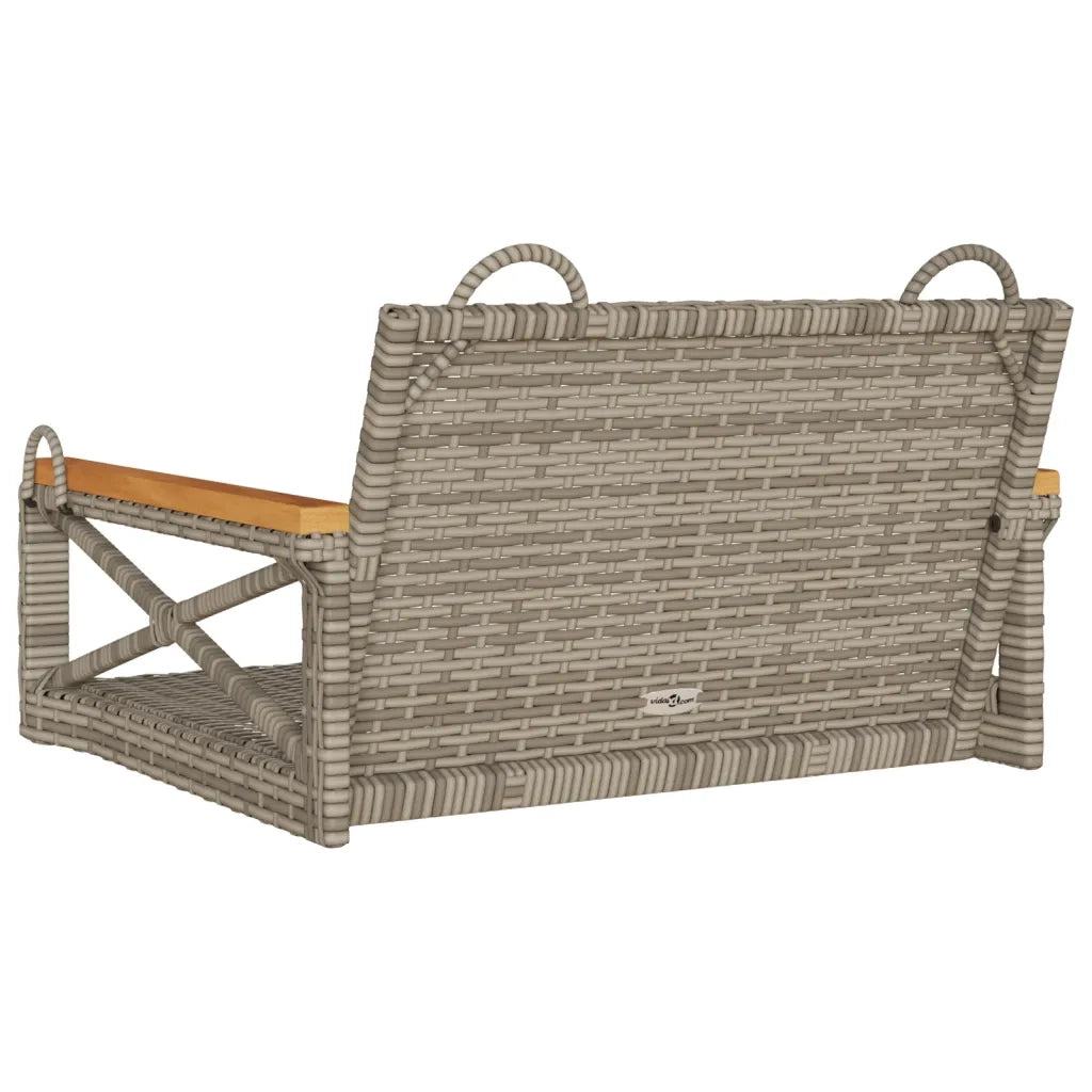 Panchina a Dondolo Grigia 63x62x40 cm in Polyrattan 368171
