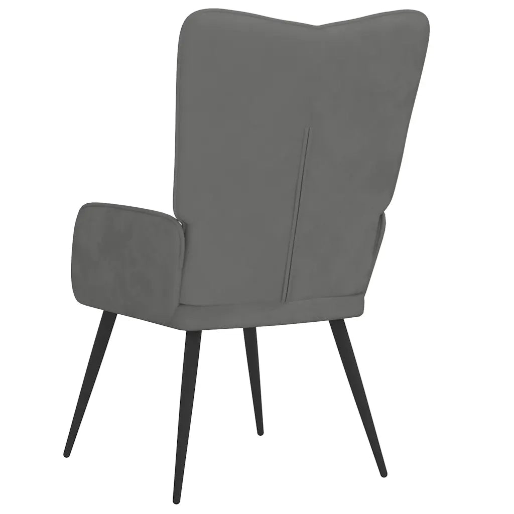 vida XL Poltrona Relax Grigio Scuro in Velluto