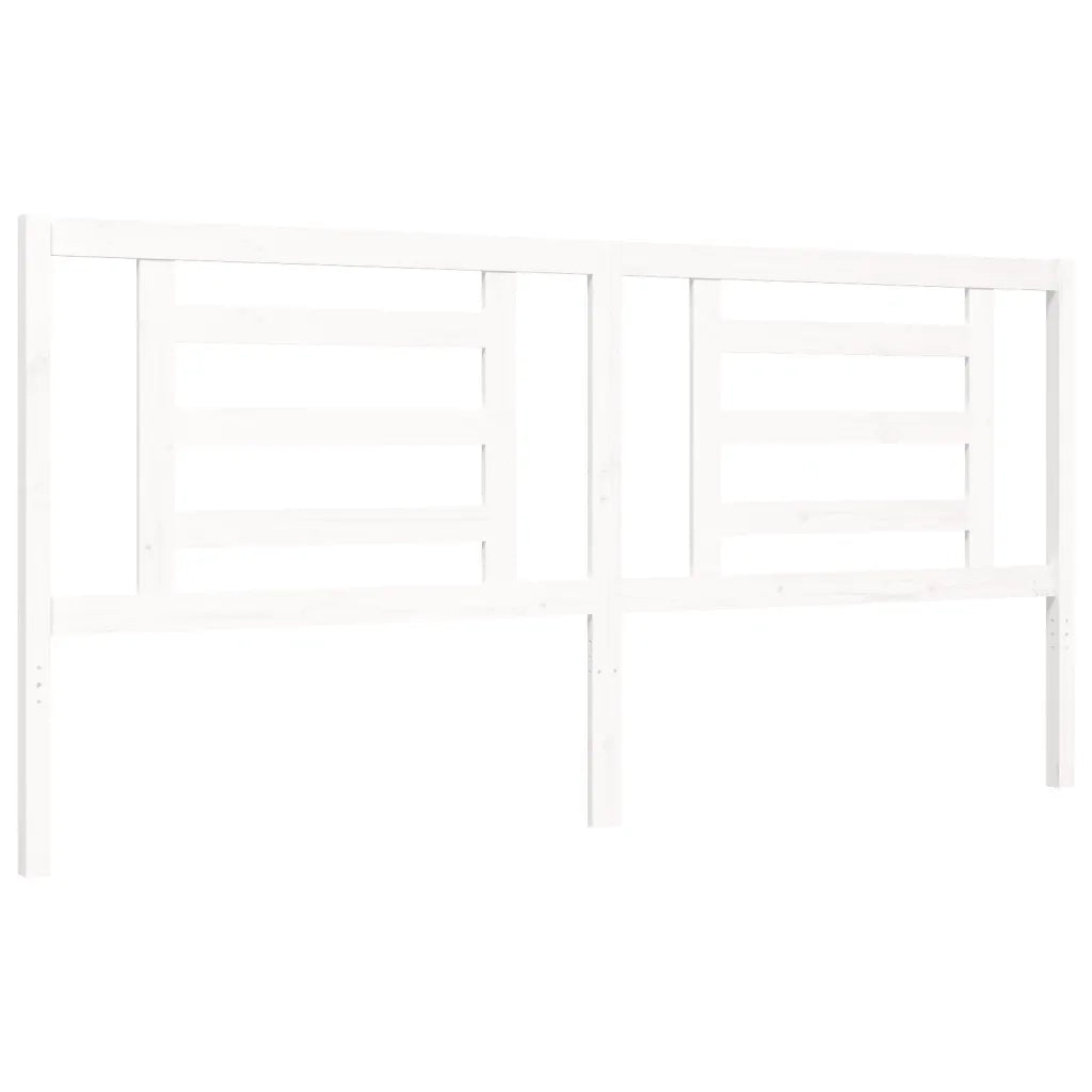 Giroletto Testiera Bianco Super King Size-Struttura Letto in Legno Massello 695910