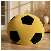 Fauteuil pouf rotondo con imbottitura in cubi di memory foam ad alto rimbalzo per relax in flanella giallo e nero