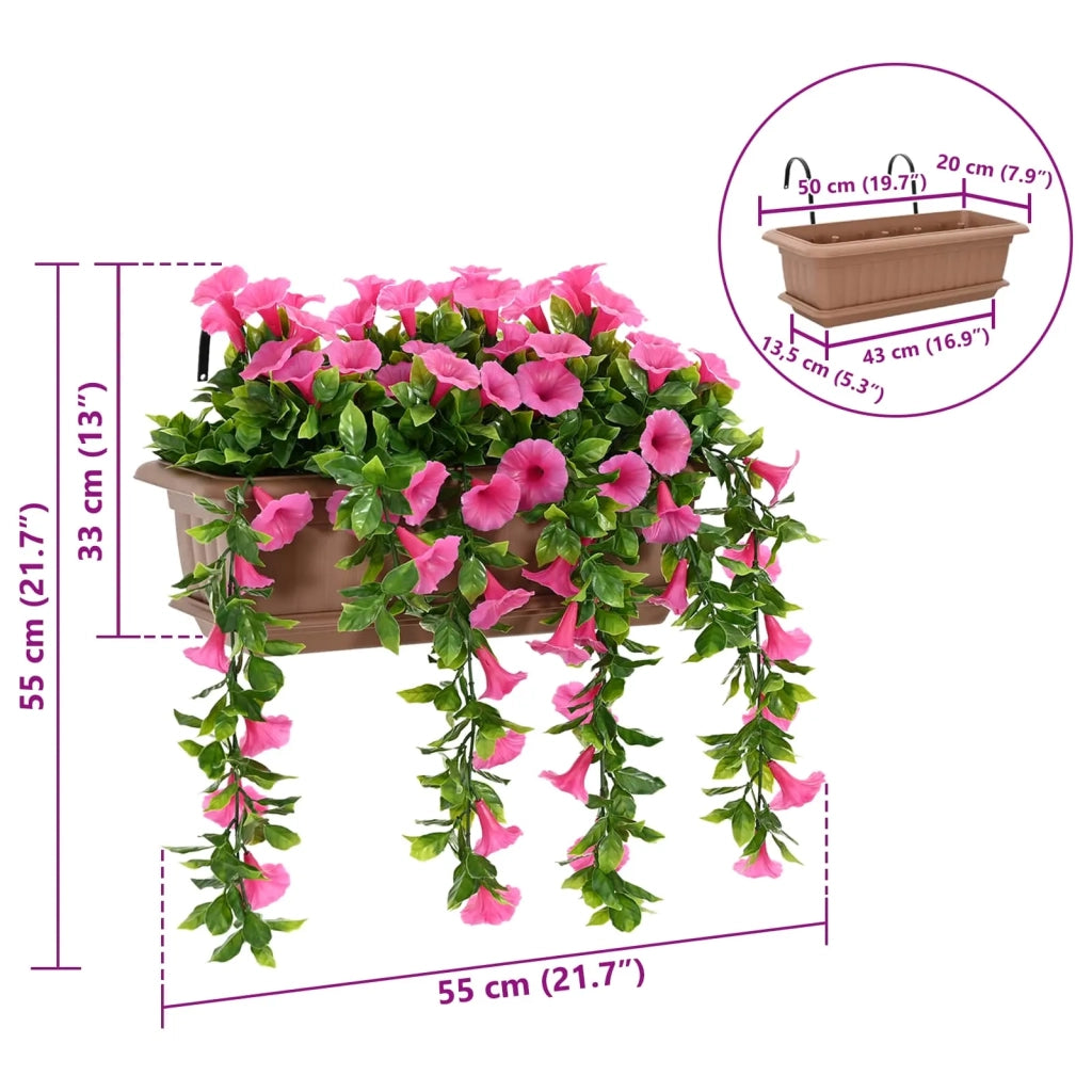 Fiori Artificiali Rosso Porpora 55 x 20 x 55 cm PE e Acciaio 42042384