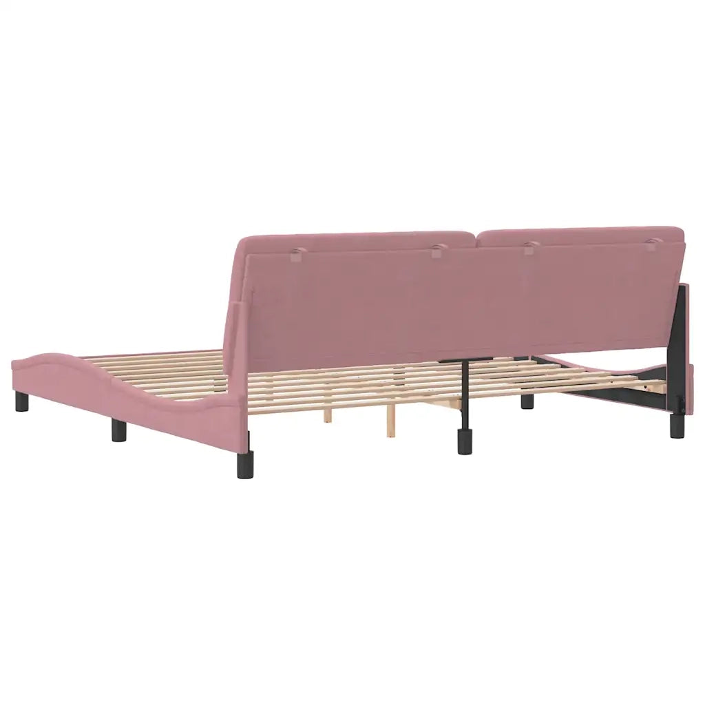 Giroletto senza Materasso Rosa 200x200 cm in Velluto