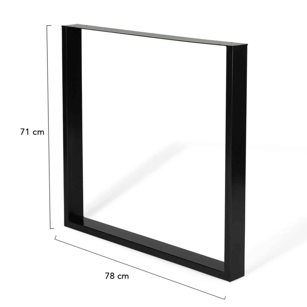 IDMarket - Set di 2 gambe per tavolo quadrato 78x71 cm design industriale