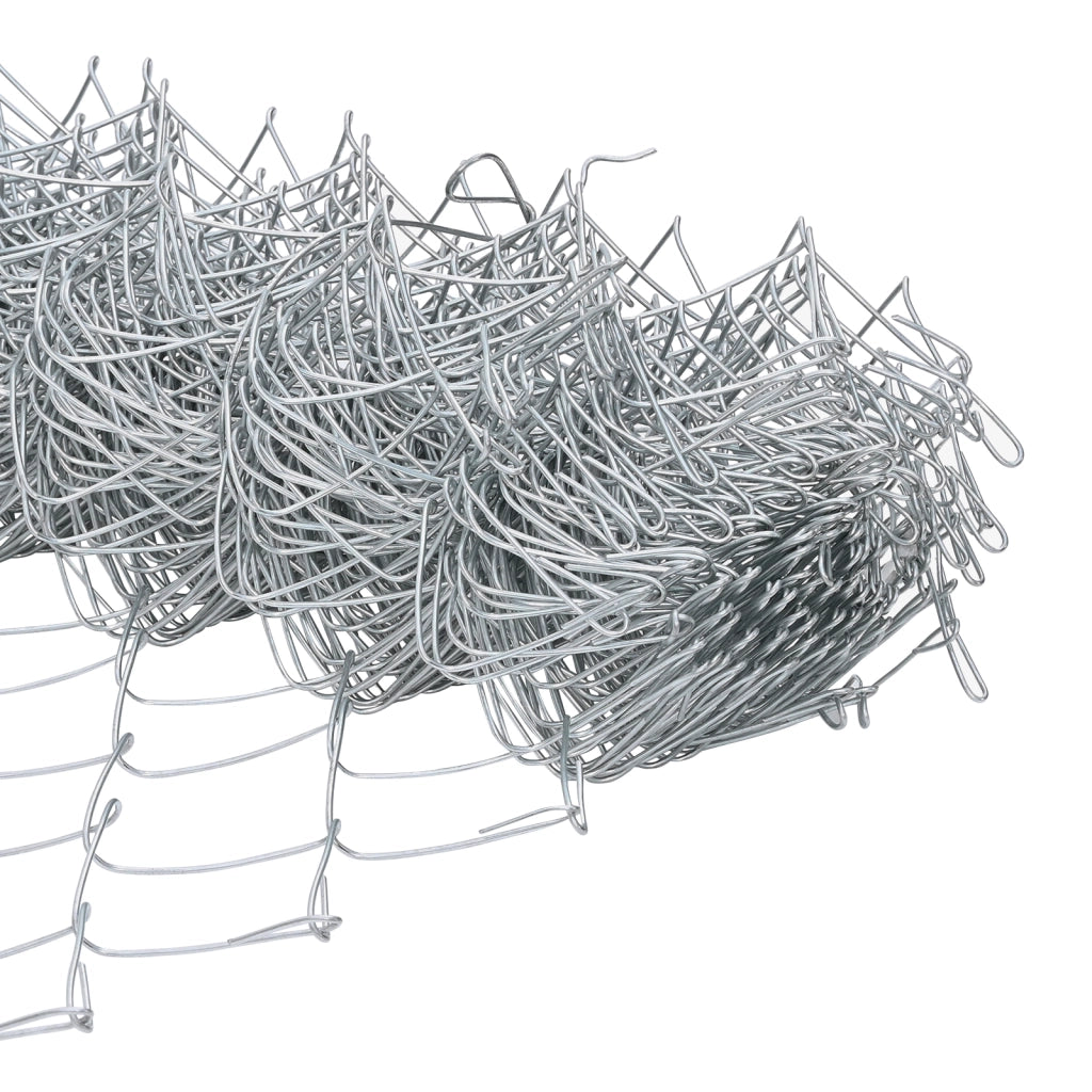 Recinzione a Maglie con 13 Pali 0.4x25 m in Acciaio Galvanizzato