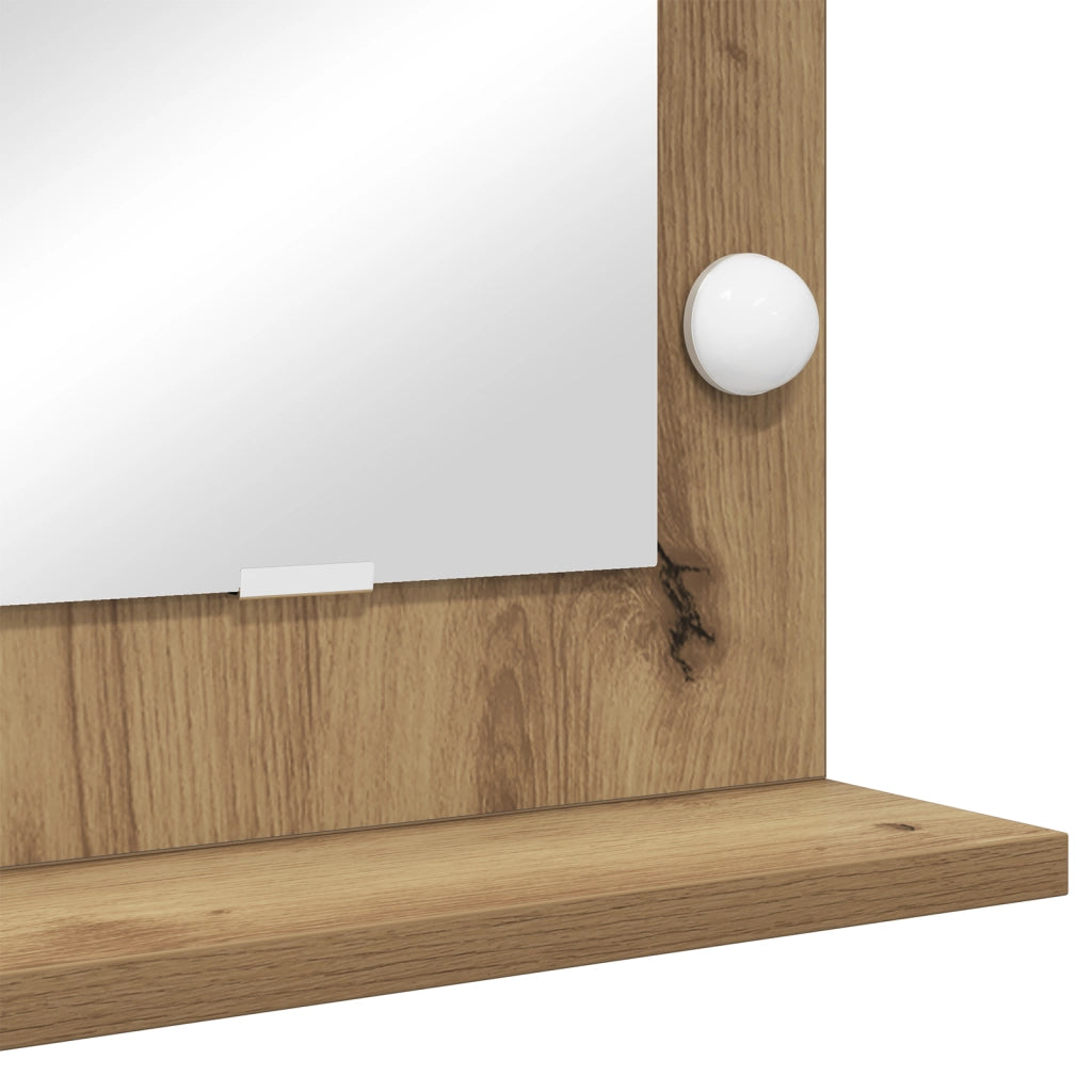Specchio Vanity con luci LED Quercia Artigianale 100x45x18 cm