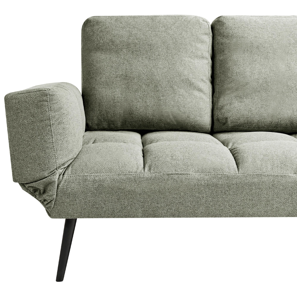 Divano letto 2 posti con rivestimento tessuto verde chiaro con Braccioli Regolabili stile Minimalista