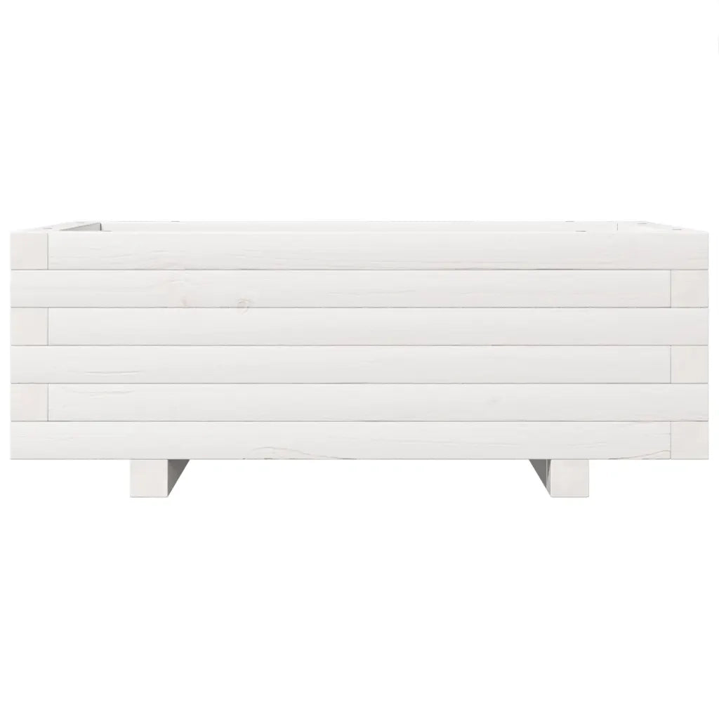 vidaXL Fioriera da Giardino Bianca 70x40x26,5cm Legno Massello di Pino