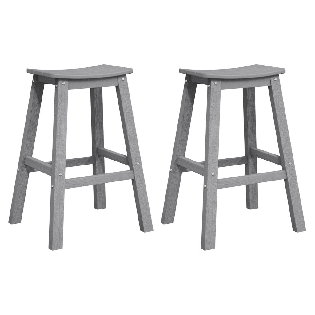 Sgabelli da Bar 2 pezzi Grigio Chiaro HDPE