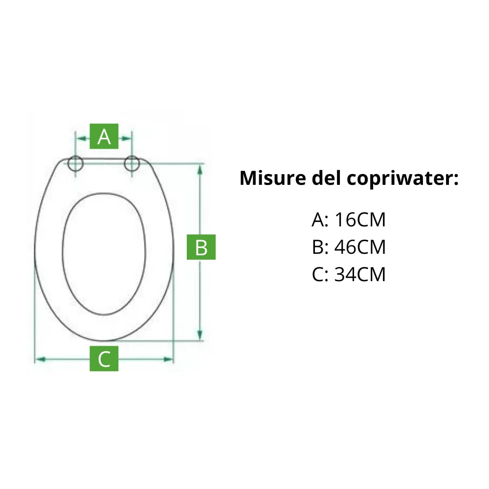 Copriwater coprivaso sedile wc vaso ellisse legno plastica
