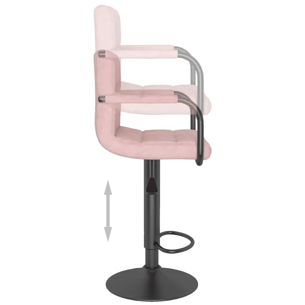 Sgabello da Bar Rosa in Velluto cod mxl 69550
