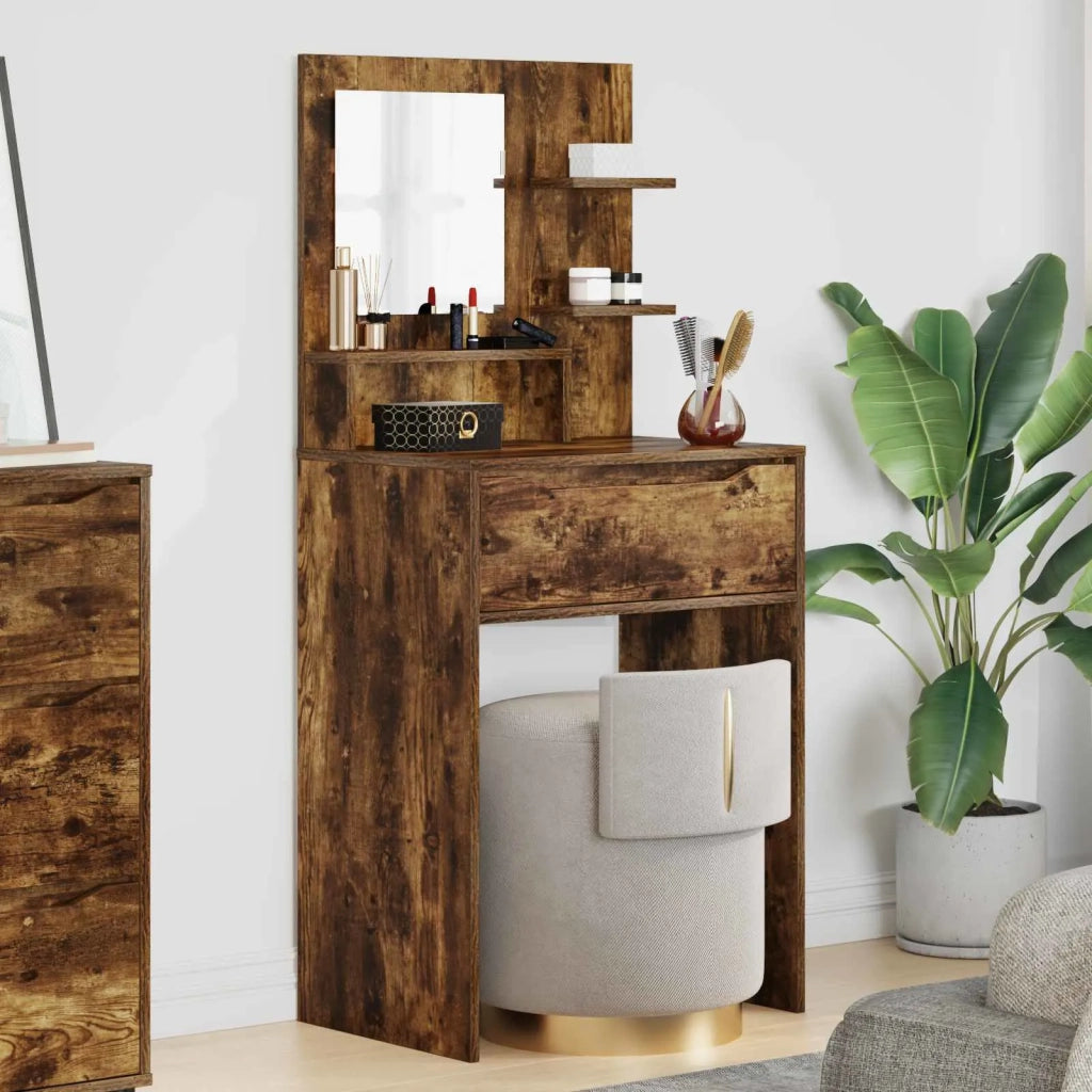 Tavoli da Trucco per Camera da Letto con cassetto Rovere fumé 889002