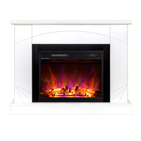 Camino Elettrico da Pavimento 85x110x27 cm Effetto Fiamma 1500W Madeira & Lorance Noce