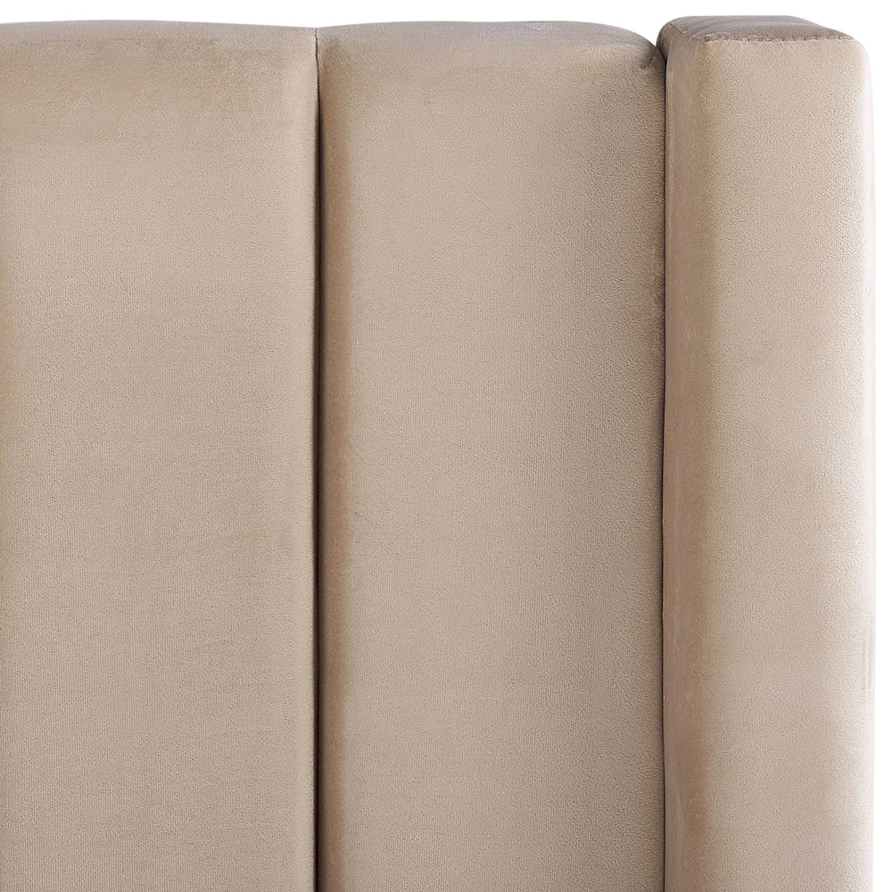 Letto matrimoniale ad acqua in velluto beige con cassapanca 160 x 200 cm moderno glam morbido materasso camera da letto
