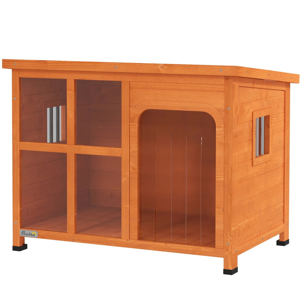 Casetta per Cani Esterno con Tetto in Tegole ¨C zephmum ¨C 90x62x71 cm Legno Naturale