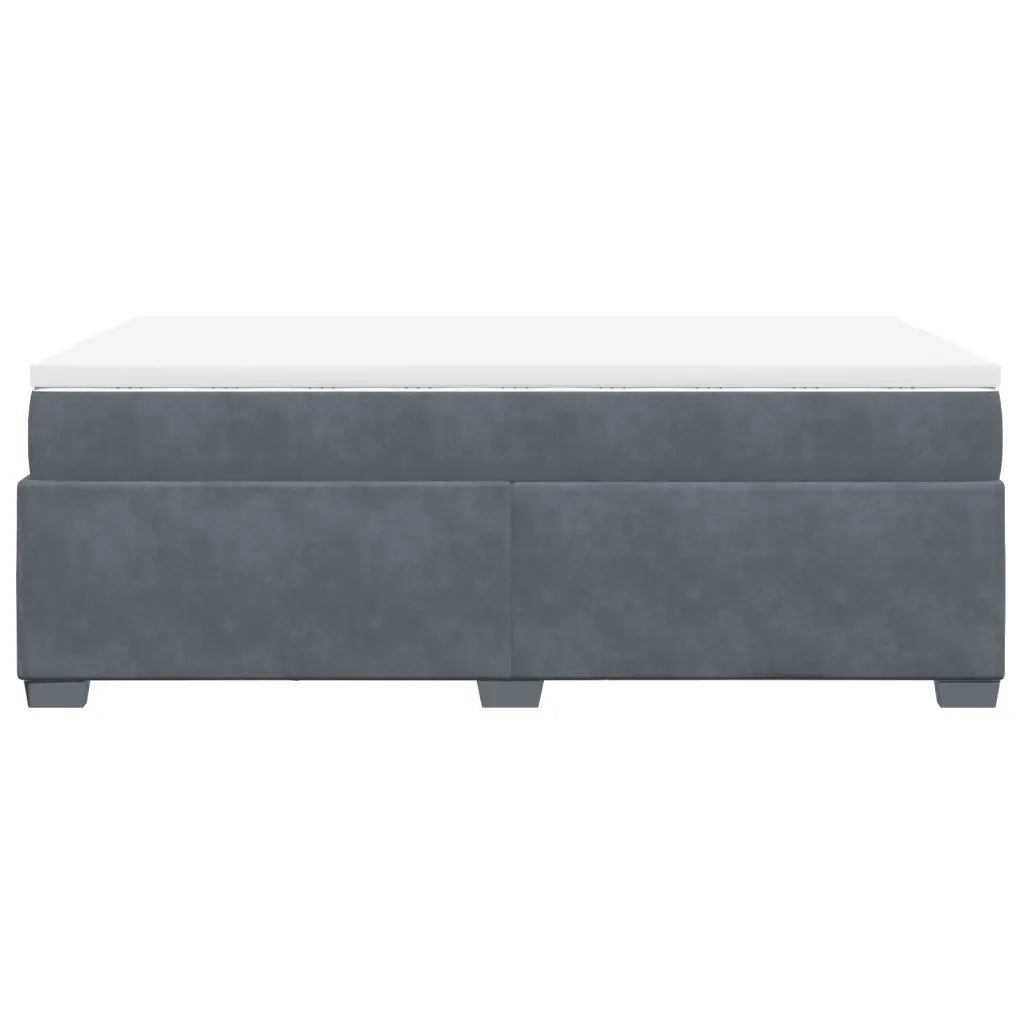 Giroletto a Molle con Materasso Grigio Scuro 120x200 cm Velluto