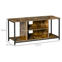 Mobile TV da Salotto in Stile Industriale, Legno e Acciaio, 110x40x50cm