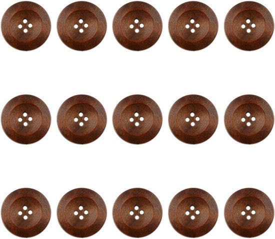 Punti in legno - 15 pezzi - bordi quadrati e arrotondati - per lavori manuali di maglia e di punto - 25mm