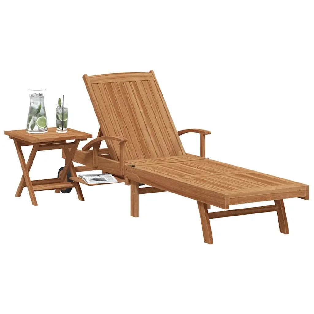 Lettino prendisole 1-persona 2 pcs Marrone Legno di teak solido