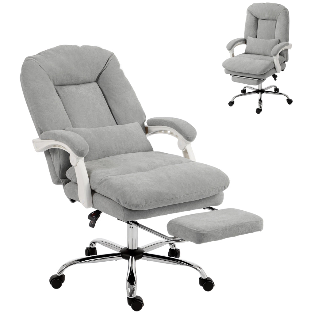 Poltrona da ufficio ergonomica reclinabile in velluto ¨C zephmum ¨C grigio chiaro
